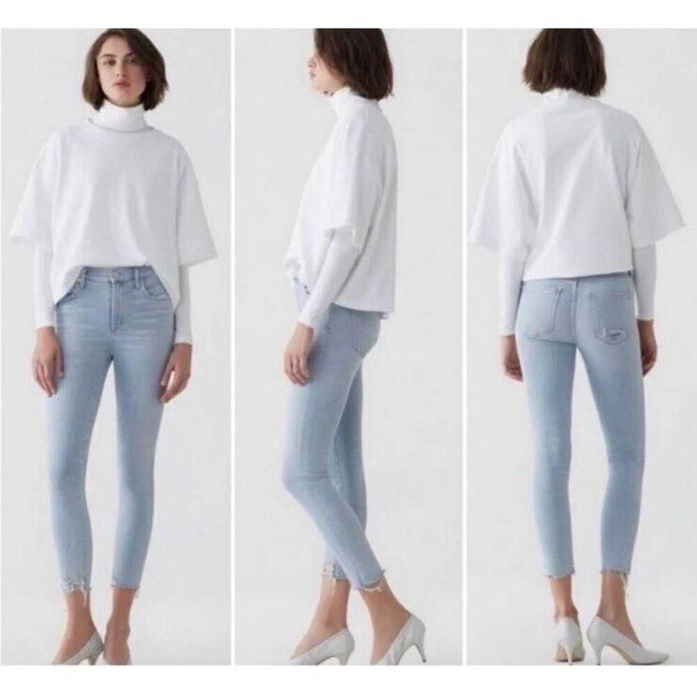 AGOLDE Sophie High Rise Skinny Stretch Crop‎ Light Wash Jean in Parallel 24
